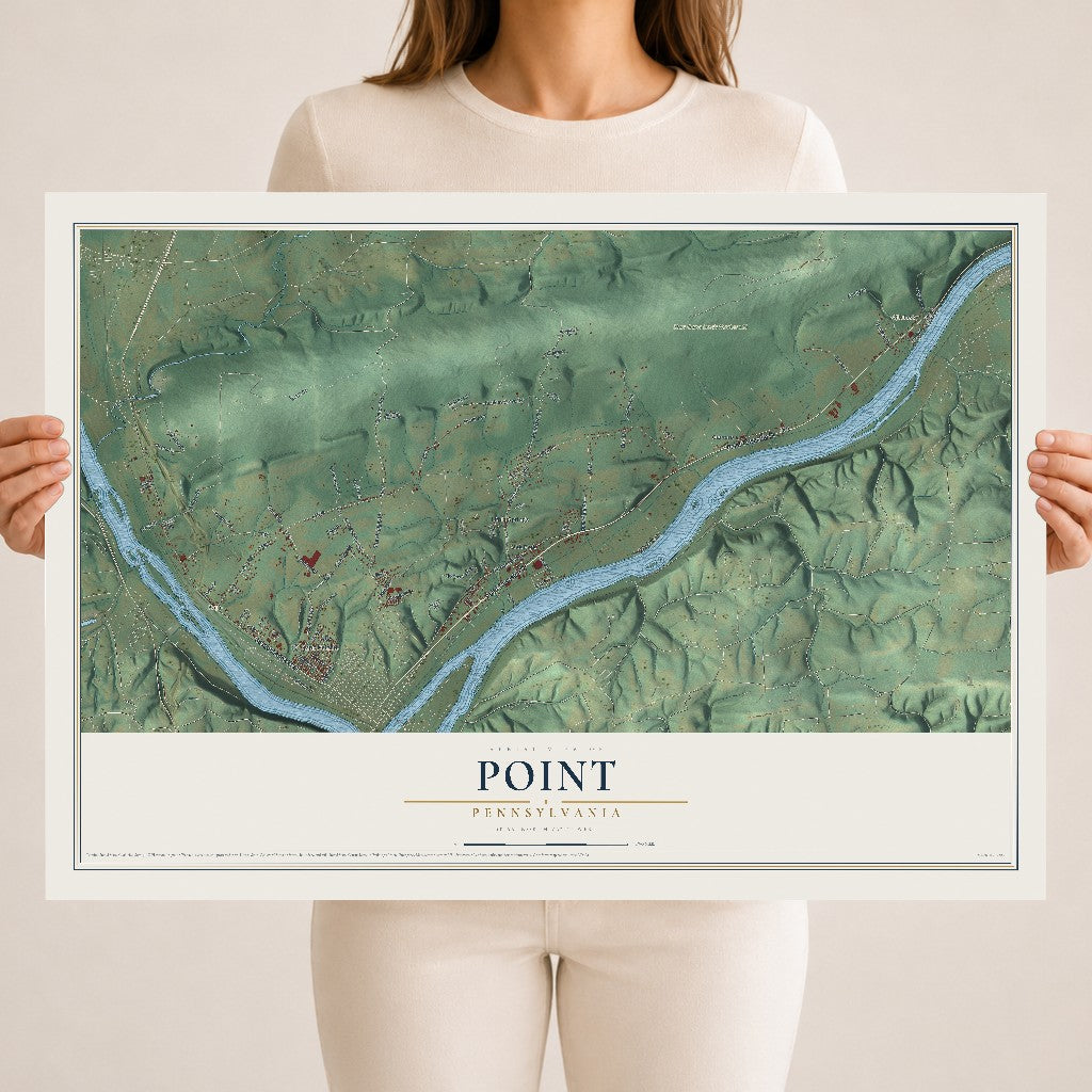 Map of Point, Pennsylvania, 18 x 24 inch unframed archival matte print