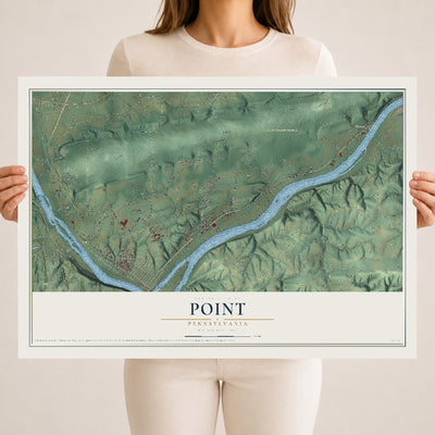 Map of Point, Pennsylvania, 18 x 24 inch unframed archival matte print