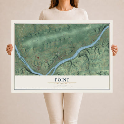 Map of Point, Pennsylvania, 24 x 36 inch unframed archival matte print