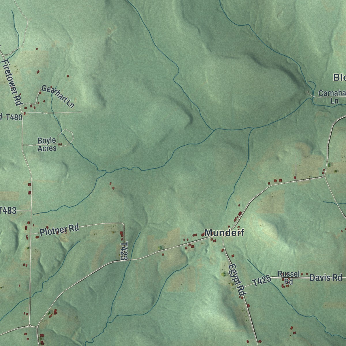 Second close-up of the map of Polk, Jefferson County, Pennsylvania print showing more streets and buildings