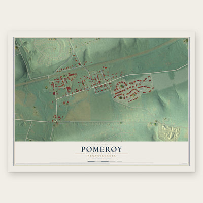 Pomeroy, Pennsylvania map print, the full design