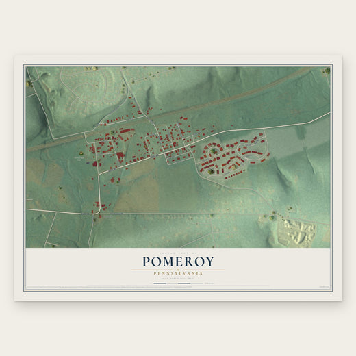Pomeroy, Pennsylvania map print, the full design