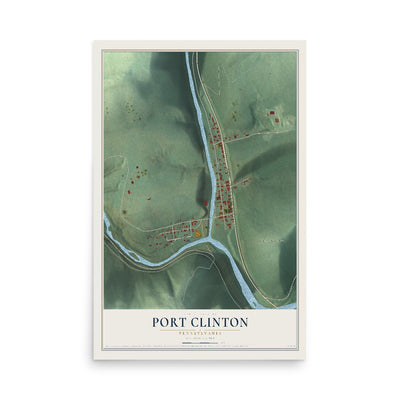Map of Port Clinton, Pennsylvania, 12 x 18 inch unframed archival matte print