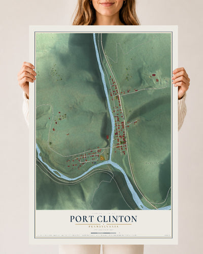 Map of Port Clinton, Pennsylvania, 24 x 36 inch unframed archival matte print