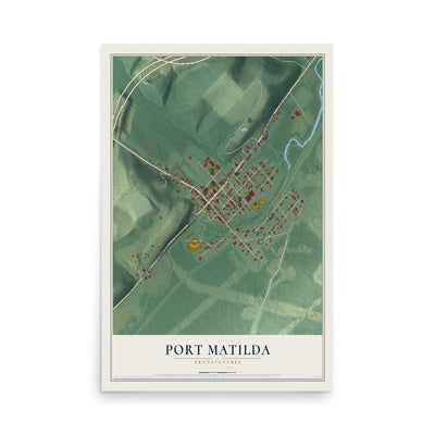 Map of Port Matilda, Pennsylvania, 12 x 18 inch unframed archival matte print