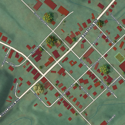 Close-up of the map of Port Matilda, Pennsylvania print showing street and building detail