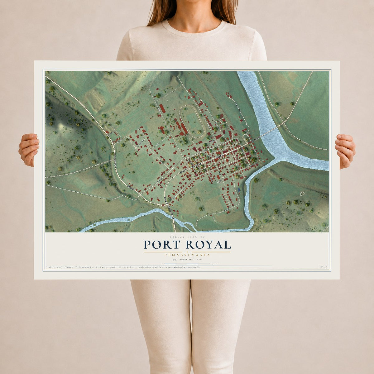 Map of Port Royal, Pennsylvania, 24 x 36 inch unframed archival matte print