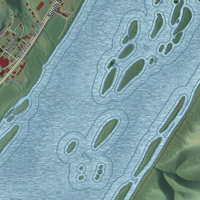 Close-up of the map of Port Trevorton, Pennsylvania print showing street and building detail