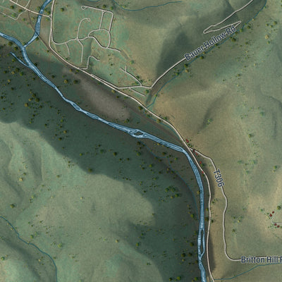 Second close-up of the map of Portage, Cameron County, Pennsylvania print showing more streets and buildings
