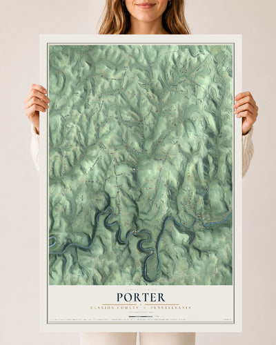 Map of Porter, Clarion County, Pennsylvania, 24 x 36 inch unframed archival matte print