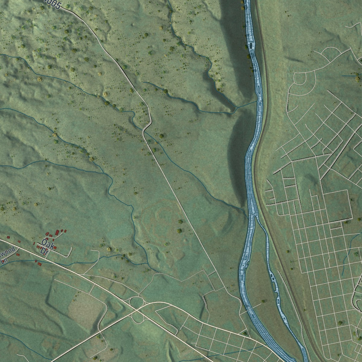 Second close-up of the map of Porter, Huntingdon County, Pennsylvania print showing more streets and buildings