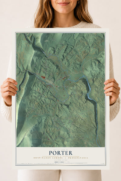 Map of Porter, Huntingdon County, Pennsylvania, 18 x 24 inch unframed archival matte print
