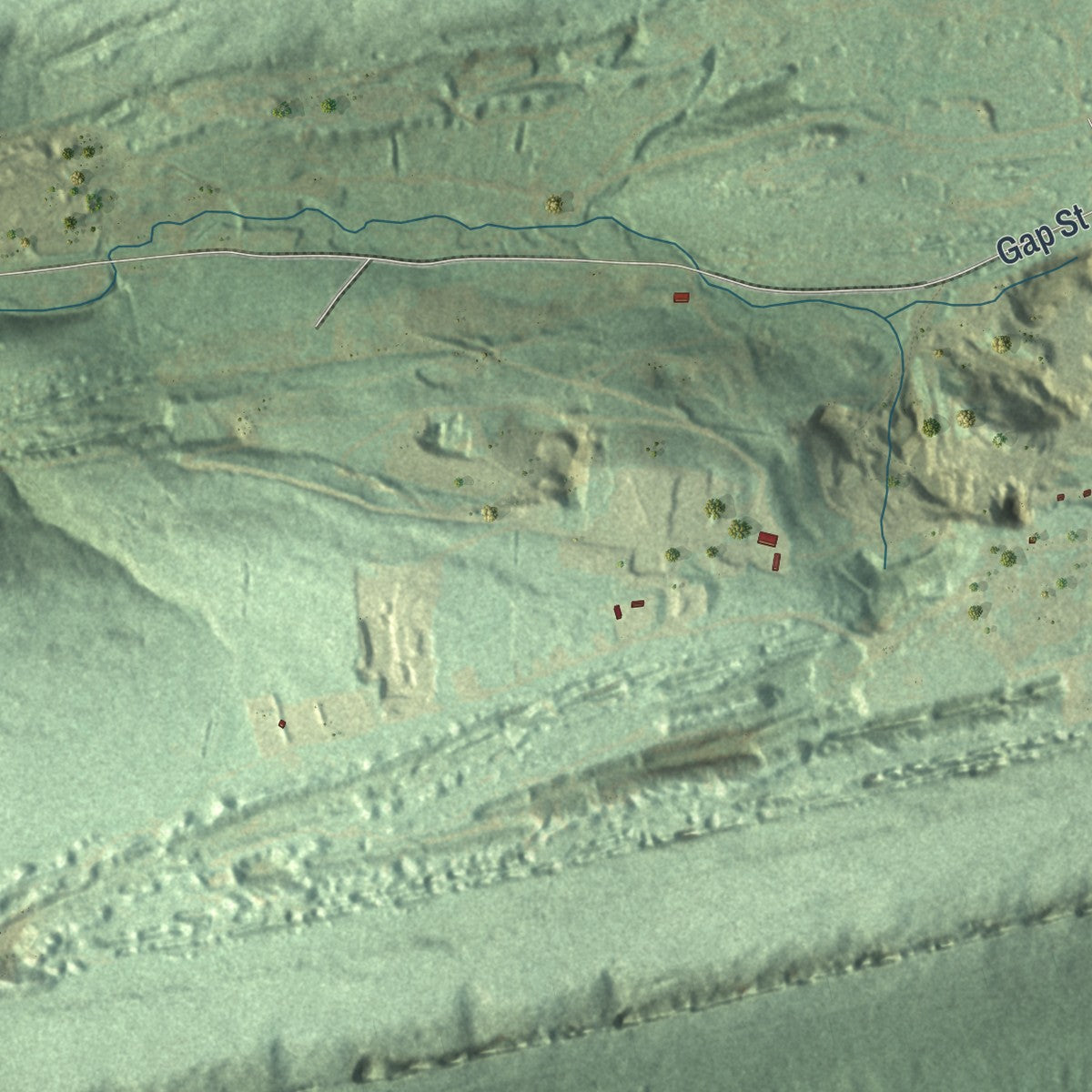Close-up of the map of Porter, Schuylkill County, Pennsylvania print showing street and building detail