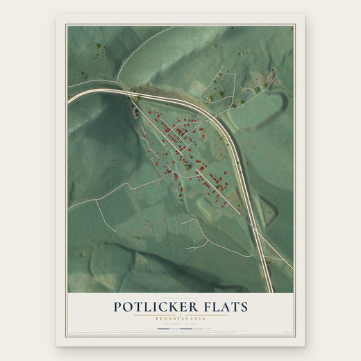 Potlicker Flats, Pennsylvania map print, the full design