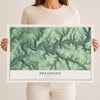 Map of President, Pennsylvania, 12 x 18 inch unframed archival matte print