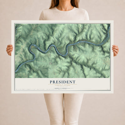 Map of President, Pennsylvania, 24 x 36 inch unframed archival matte print