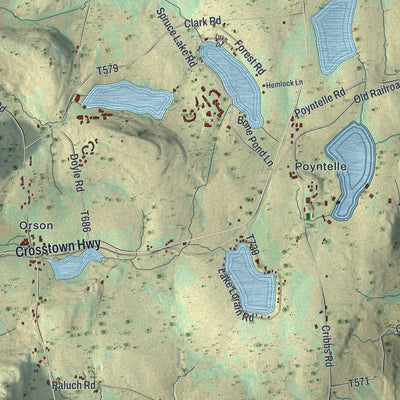 Close-up of the map of Preston, Pennsylvania print showing street and building detail