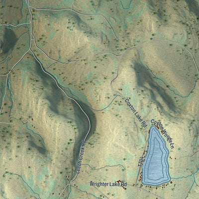 Second close-up of the map of Preston, Pennsylvania print showing more streets and buildings