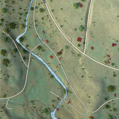 Second close-up of the map of Prompton, Pennsylvania print showing more streets and buildings