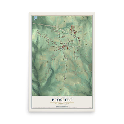 Map of Prospect, Pennsylvania, 12 x 18 inch unframed archival matte print
