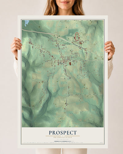 Map of Prospect, Pennsylvania, 24 x 36 inch unframed archival matte print