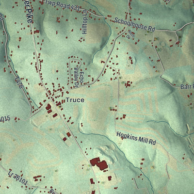 Close-up of the map of Providence, Pennsylvania print showing street and building detail