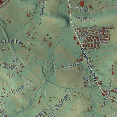 Second close-up of the map of Providence, Pennsylvania print showing more streets and buildings