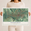 Map of Punxsutawney, Pennsylvania, 12 x 18 inch unframed archival matte print