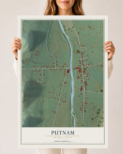 Map of Putnam, Pennsylvania, 24 x 36 inch unframed archival matte print