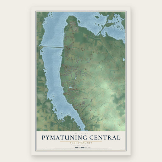 Pymatuning Central, Pennsylvania map print, the full design
