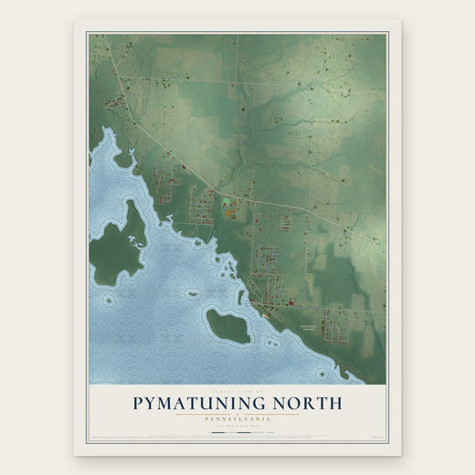 Pymatuning North, Pennsylvania map print, the full design