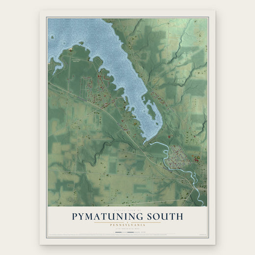 Pymatuning South, Pennsylvania map print, the full design