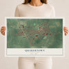 Map of Quakertown, Pennsylvania, 12 x 18 inch unframed archival matte print