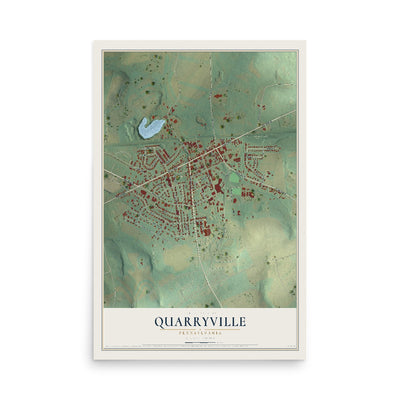 Map of Quarryville, Pennsylvania, 12 x 18 inch unframed archival matte print