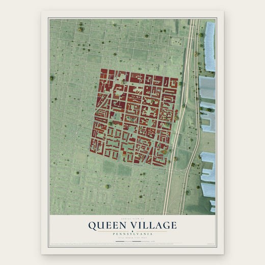 Queen Village, Pennsylvania map print, the full design