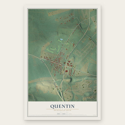 Quentin, Pennsylvania map print, the full design