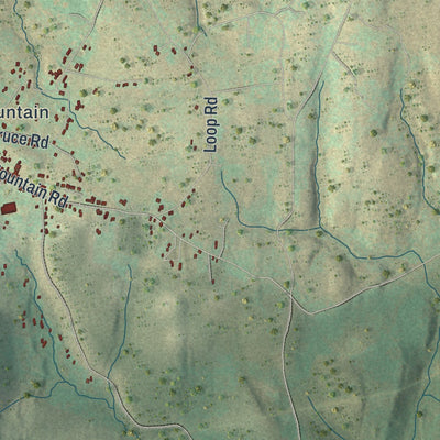 Close-up of the map of Quincy, Pennsylvania print showing street and building detail