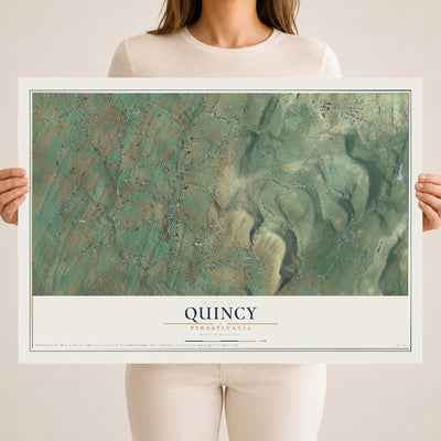 Map of Quincy, Pennsylvania, 18 x 24 inch unframed archival matte print
