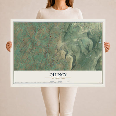 Map of Quincy, Pennsylvania, 24 x 36 inch unframed archival matte print