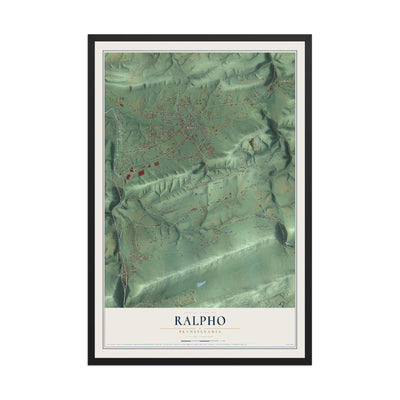 Map of Ralpho, Pennsylvania, 12 x 18 inch print in a black wood frame