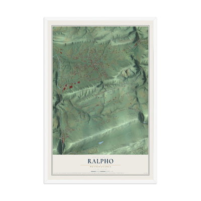 Map of Ralpho, Pennsylvania, 12 x 18 inch print in a white wood frame