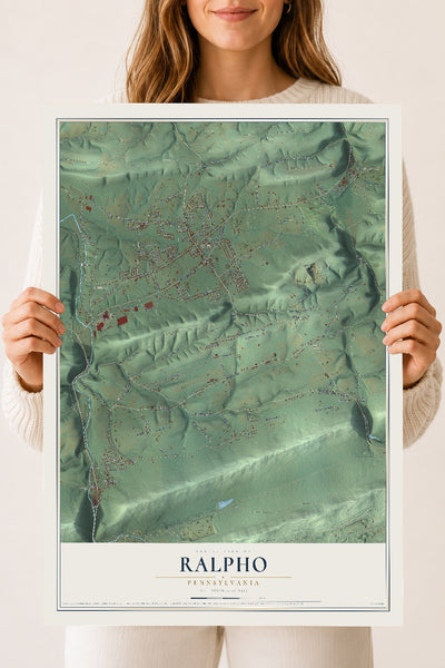 Map of Ralpho, Pennsylvania, 18 x 24 inch unframed archival matte print