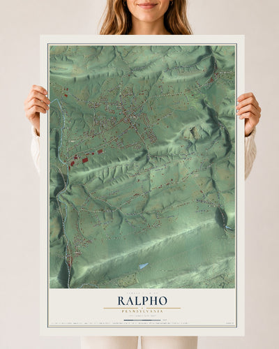 Map of Ralpho, Pennsylvania, 24 x 36 inch unframed archival matte print