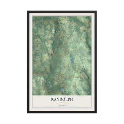 Map of Randolph, Pennsylvania, 12 x 18 inch print in a black wood frame