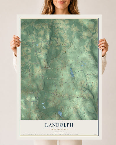Map of Randolph, Pennsylvania, 24 x 36 inch unframed archival matte print