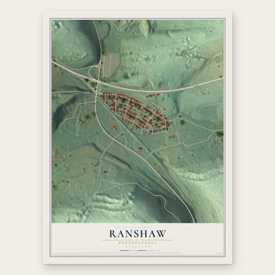 Ranshaw, Pennsylvania map print, the full design