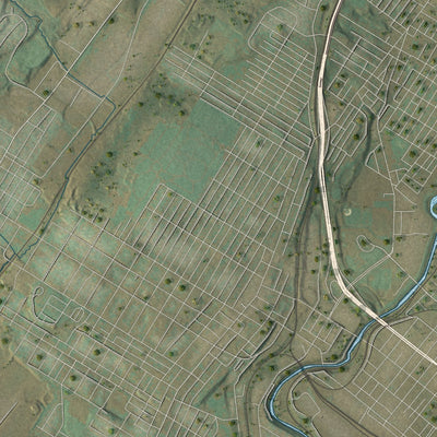 Close-up of the map of Ransom, Pennsylvania print showing street and building detail