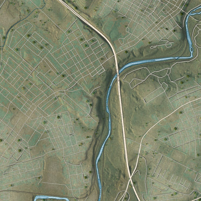 Second close-up of the map of Ransom, Pennsylvania print showing more streets and buildings