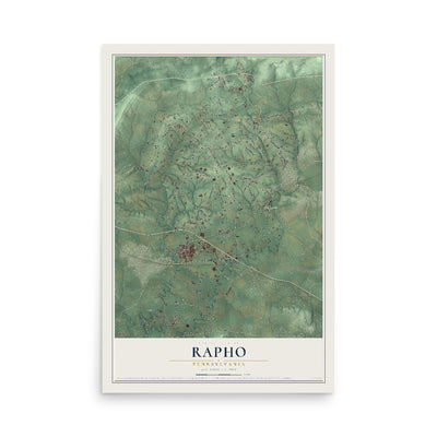 Map of Rapho, Pennsylvania, 12 x 18 inch unframed archival matte print