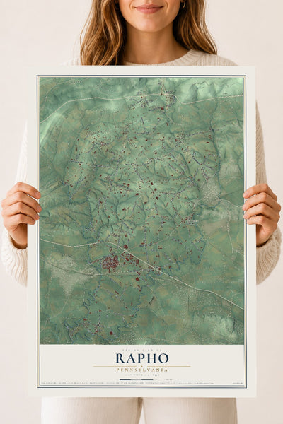 Map of Rapho, Pennsylvania, 18 x 24 inch unframed archival matte print